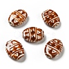 Handmade Printed Porcelain Beads PORC-F005-01A-1