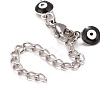Enamel Oval with Evil Eye Link Chains Bracelet BJEW-P271-04P-03-3