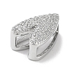 Rack Plating  Brass Micro Pave Clear Cubic Zirconia Slide Charms KK-R163-10P-2