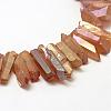 Electroplated Natural Quartz Crystal Beads Strands G-A142-03P-3
