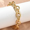 304 Stainless Steel Twisted  Oval Link Chain Bracelets for Women BJEW-F533-02D-G-2