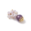 Natural Amethyst Chip Round Pendants PALLOY-JF04288-02-3