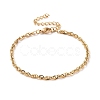 PVD Vacuum Plating 304 Stainless Steel Rope Chain Bracelet for Men Women BJEW-E031-12G-02-1