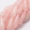 Natural Rose Quartz Teardrop Beads Strands G-E329-34-1