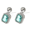 Brass Pave Cubic Zirconia Stud Earring Findings KK-C172-10P-1