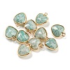 Natural Amazonite Faceted Heart Charms G-Q006-07G-11-1