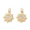 Brass Micro Pave Clear Cubic Zirconia Pendants X-ZIRC-P098-08G-1
