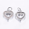 Long-Lasting Plated Brass Micro Pave Cubic Zirconia Charms X-ZIRC-F069-50P-2