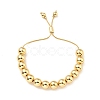 Rack Plating Brass Round Beaded Slider Bracelet for Women BJEW-B066-01A-03-1