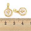 Brass Pave Shell Charms KK-G490-35G-3