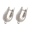 Rack Plating Brass Micro Pave Cubic Zirconia Hoop Earring Findings EJEW-H143-07P-1