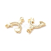 Brass Micro Pave Clear Cubic Zirconia Pendants ZIRC-P099-02G-2