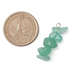 Gradient Color Natural Green Aventurine & Natural Prehnite & Natural Malachite Chip Beaded Pendants PALLOY-JF02795-05-2