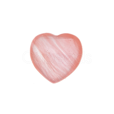 Synthetic Cherry Quartz Glass Heart Sculpture Display Decorations PW-WG48DEF-09-1