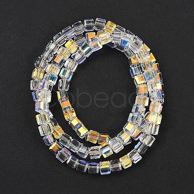 Electroplate Transparent Glass Beads Strands EGLA-B011-07A-AB06-1
