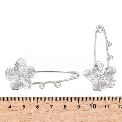 Peach Blossom 304 Stainless Steel Safety Pins Brooch Findings SA-CBA098D-14B-P02-1