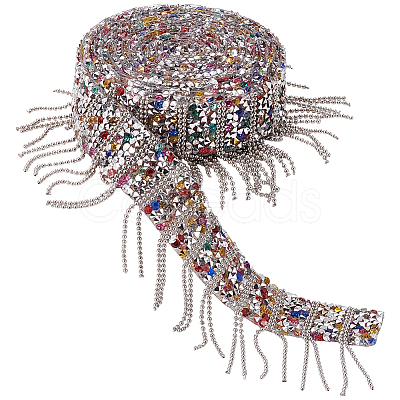 Iron & Resin Tassels Ribbon OCOR-WH0105-071-1