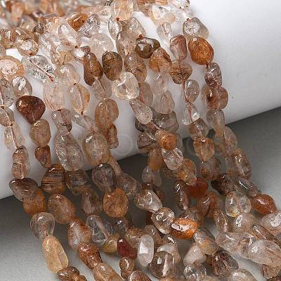 Natural Rutilated Quartz Beads Strands G-L493-10-1
