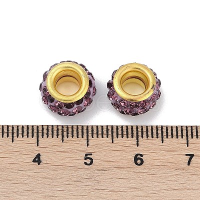Alloy Rhinestone Clay Pave Beads ALRI-D300-04G-11-1