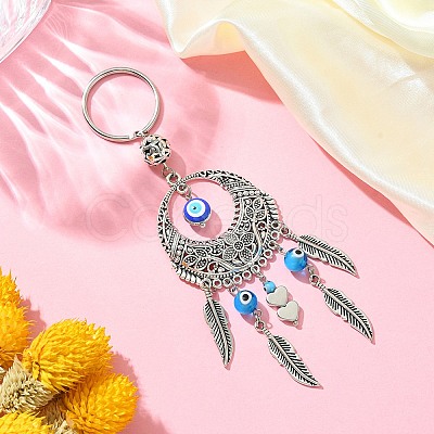 Handmade Lampwork Evil Eye Pendant Keychain KEYC-JKC00535-02-1