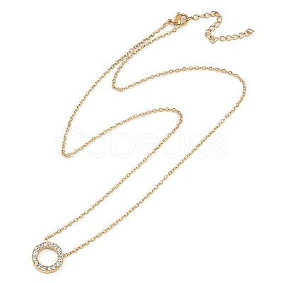 Ring PVD Vacuum Plating 304 Stainless Steel Crystal Rhinestone Pendant Necklaces & Bracelets & Stud Earrings Sets for Women SJEW-C004-09G-01-1