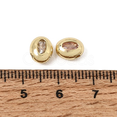 Brass Pave Cubic Zirconia Beads CU-CBA7D12-01G-1