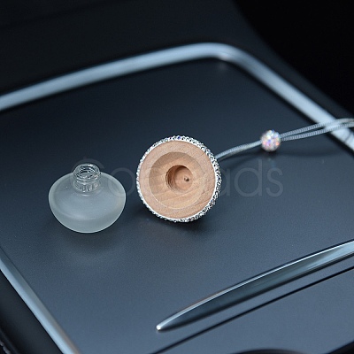 Full Rhinestone Mushroom Glass Perfume Bottles Air Freshener Diffuser Bottle Hanging Ornaments PW-WG8D50A-01-1