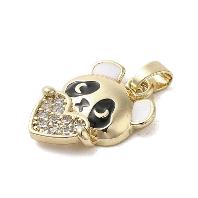 Brass Micro Pave Clear Cubic Zirconia Pendants KK-M275-13G-1