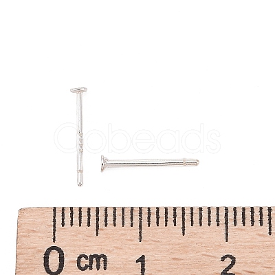 925 Sterling Silver Flat Pad Stud Earring Findings STER-K167-045A-S-1