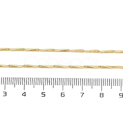 Brassl Twisted Bar Link Chain Necklaces for Men Women NJEW-G160-15G-1