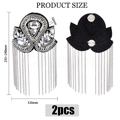 2Pcs Detachable Iron Tassel Epaulettes FIND-FH0005-43B-1