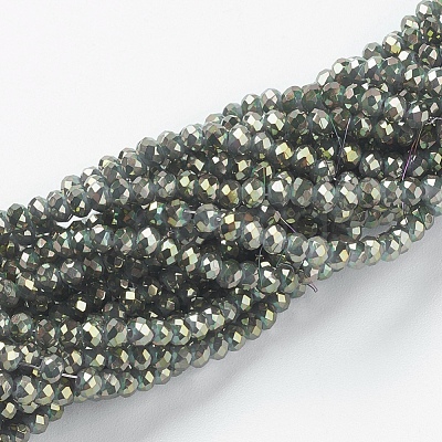 Electroplate Glass Beads Strands GLAA-F078-FR02-1