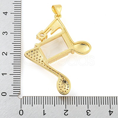 Rack Plating Brass Micro Pave Clear Cubic Zirconia Pendants ZIRC-L100-157G-01-1