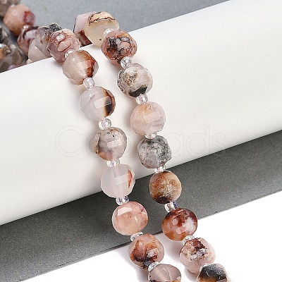 Natural Cherry Blossom Agate Beads Strands G-G182-B40-03-1