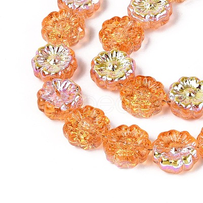 Electroplate Transparent Glass Beads Strands EGLA-N055-01G-1