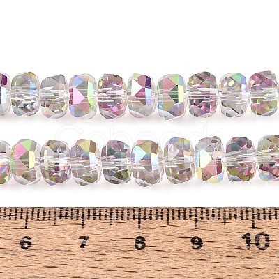 Electroplate Transparent Glass Beads Strands X-EGLA-N022-04A-D18-1
