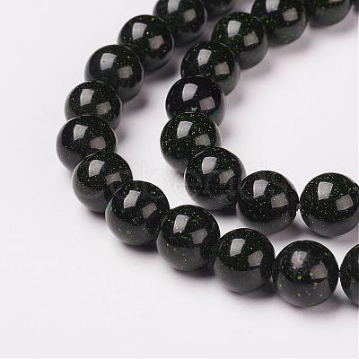 Synthetic Green Goldstone Beads Strands G-D169-02-6mm-1
