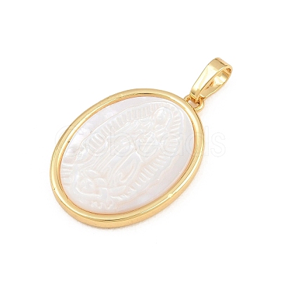 Brass with White Shell Pendants SH-CBA56CE-08G-01-1