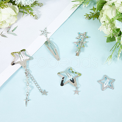 10pcs Iron Alloy Snap Hair Clips PHAR-CP0001-25-1