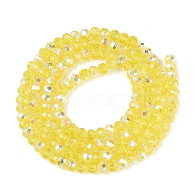 AB Color Plated Transparent Glass Rondelle Beads Strands EGLA-T029-2mm-10J-1