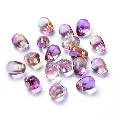 Transparent Glass Charms GLAA-O017-02E-1