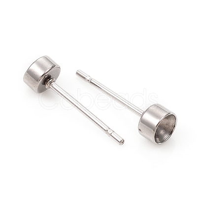 Non-Tarnish 304 Stainless Steel Stud Earring Settings STAS-L244-48B-P-1