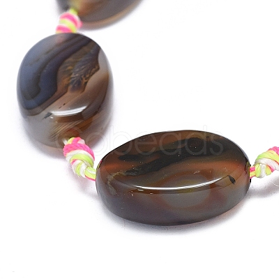 Natural Banded Agate/Striped Agate Beads Strands G-L544-010A-1