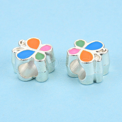 Alloy Enamel European Beads LS-MPDL-T005-004F-RS-1