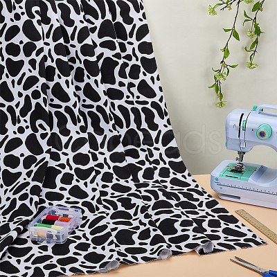 Cow Pattern Polycotton Fabric DIY-WH0504-693-1