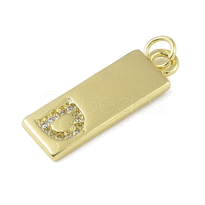 Brass Micro Pave Clear Cubic Zirconia Pendants KK-P266-06G-D-1