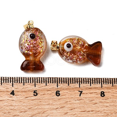 Handmade Dichroic Foil Lampwork Pendants DICH-G001-01G-02-1