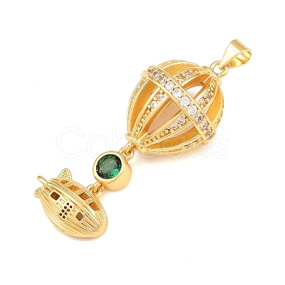 Brass Micro Pave Cubic Zirconia Pendants CU-CBAB3AD-06G-01-1