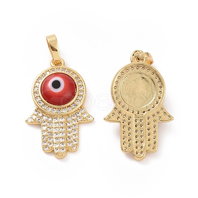Brass Micro Pave Cubic Zirconia Pendants ZIRC-F136-03G-1