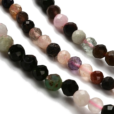 Natural & Synthetic Mixed Gemstone Beads Strands G-RM2025-A16-3mm-1